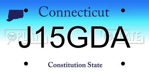 J15GDA Connecticut License Plate