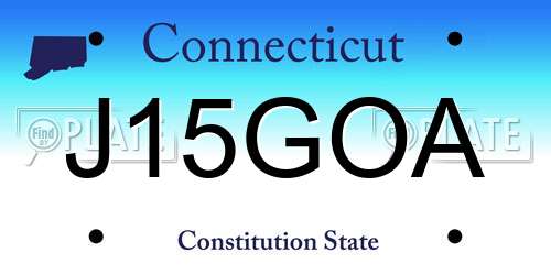 J15GOA Connecticut License Plate