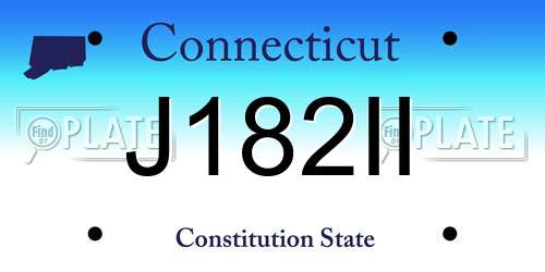 J182II Connecticut License Plate