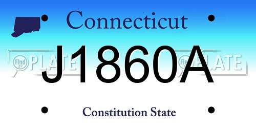 J1860A Connecticut License Plate