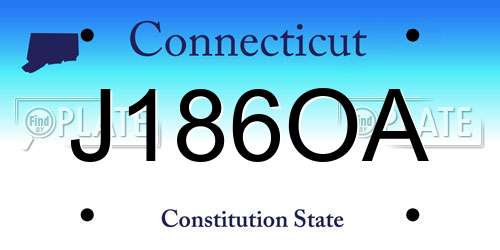 J186OA Connecticut License Plate