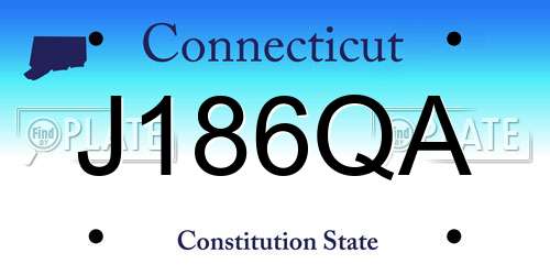 J186QA Connecticut License Plate