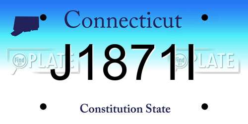 J1871I Connecticut License Plate