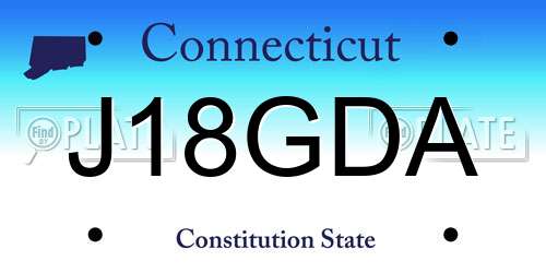 J18GDA Connecticut License Plate