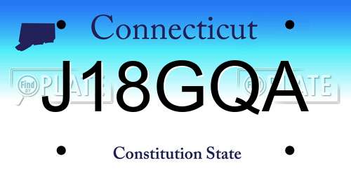 J18GQA Connecticut License Plate