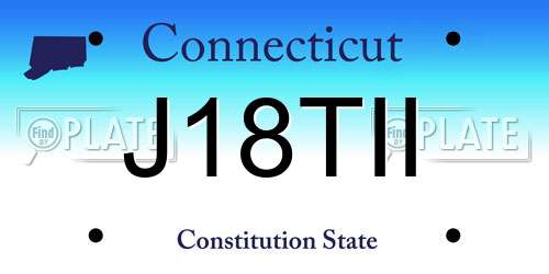 J18TII Connecticut License Plate