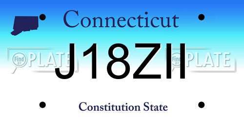 J18ZII Connecticut License Plate