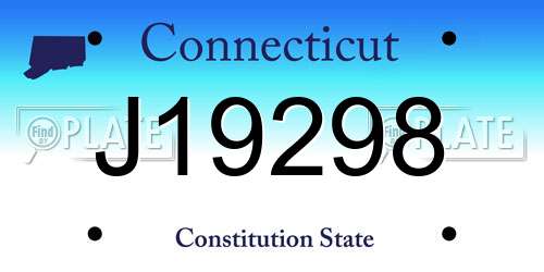 J19298 Connecticut License Plate