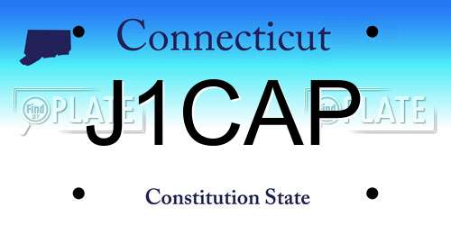 J1CAP Connecticut License Plate