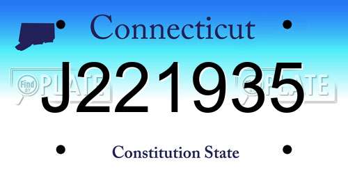 J221935 Connecticut License Plate