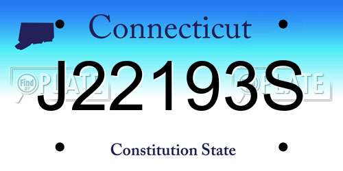 J22193S Connecticut License Plate