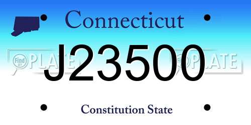 J23500 Connecticut License Plate