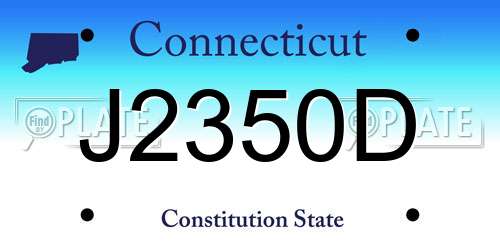 J2350D Connecticut License Plate