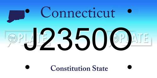 J2350O Connecticut License Plate