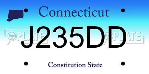 J235DD Connecticut License Plate