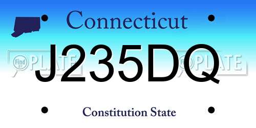 J235DQ Connecticut License Plate