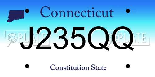 J235QQ Connecticut License Plate
