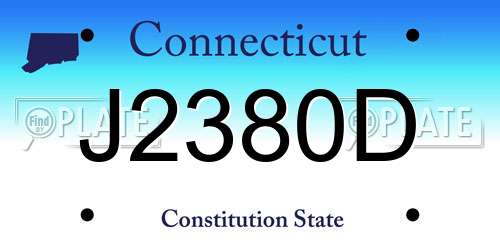 J2380D Connecticut License Plate