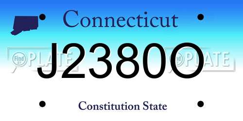 J2380O Connecticut License Plate