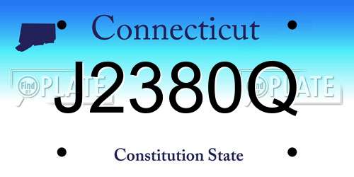J2380Q Connecticut License Plate