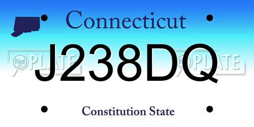 J238DQ Connecticut License Plate