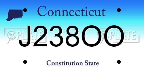 J238OO Connecticut License Plate
