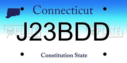 J23BDD Connecticut License Plate