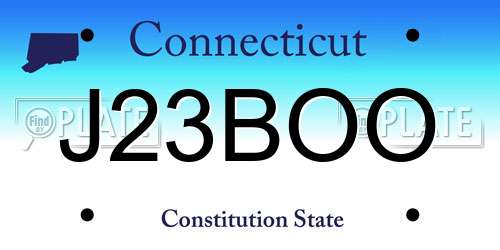 J23BOO Connecticut License Plate