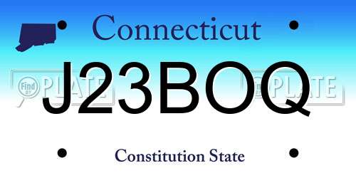 J23BOQ Connecticut License Plate