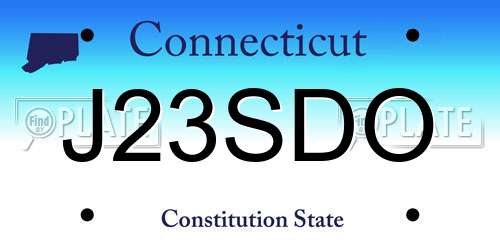 J23SDO Connecticut License Plate
