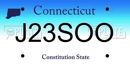 J23SOO Connecticut License Plate