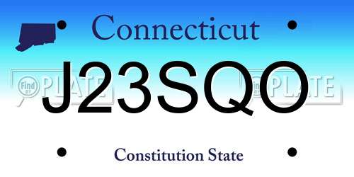 J23SQO Connecticut License Plate