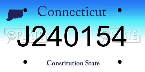 J240154 Connecticut License Plate