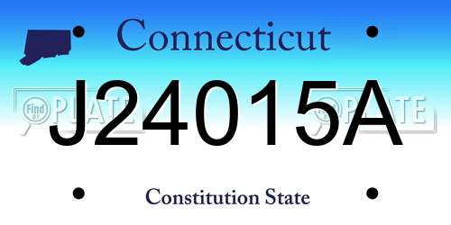 J24015A Connecticut License Plate