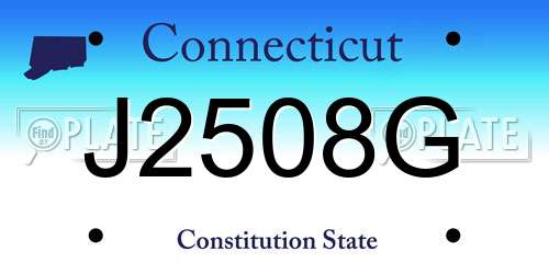 J2508G Connecticut License Plate