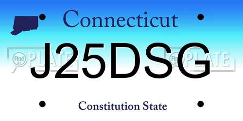 J25DSG Connecticut License Plate