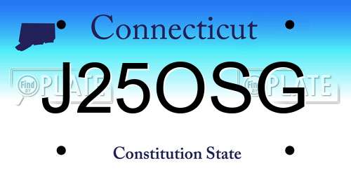 J25OSG Connecticut License Plate