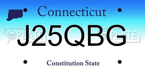 J25QBG Connecticut License Plate