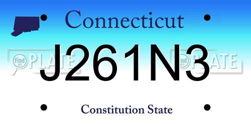 J261N3 Connecticut License Plate