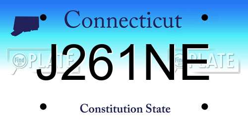 J261NE Connecticut License Plate