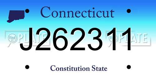 J262311 Connecticut License Plate