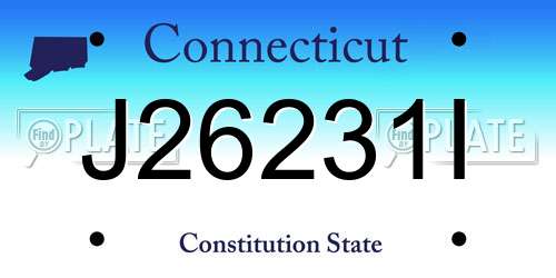 J26231I Connecticut License Plate