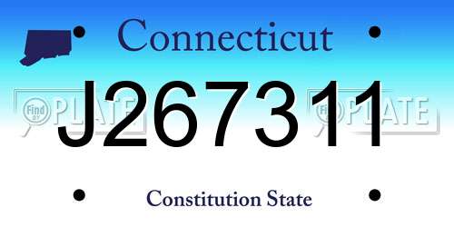 J267311 Connecticut License Plate