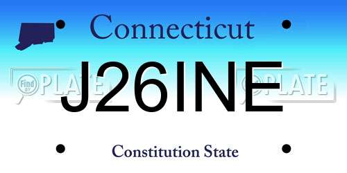 J26INE Connecticut License Plate