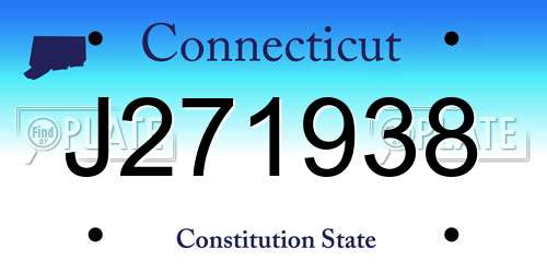 J271938 Connecticut License Plate