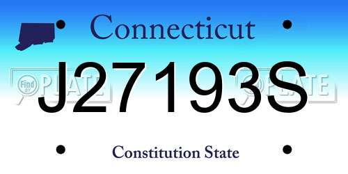 J27193S Connecticut License Plate