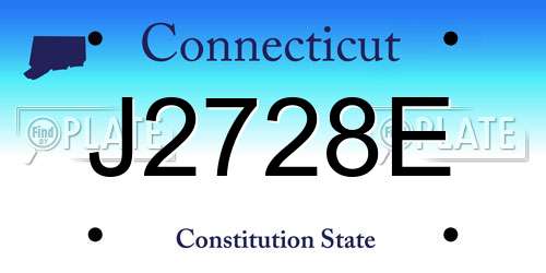 J2728E Connecticut License Plate