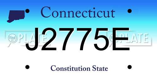 J2775E Connecticut License Plate