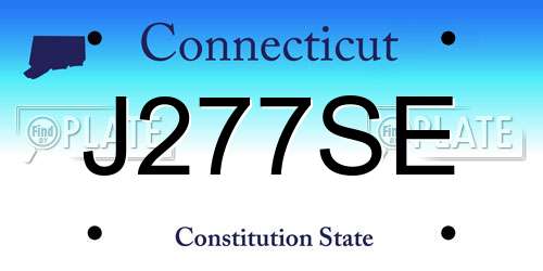 J277SE Connecticut License Plate