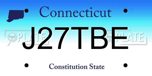J27TBE Connecticut License Plate